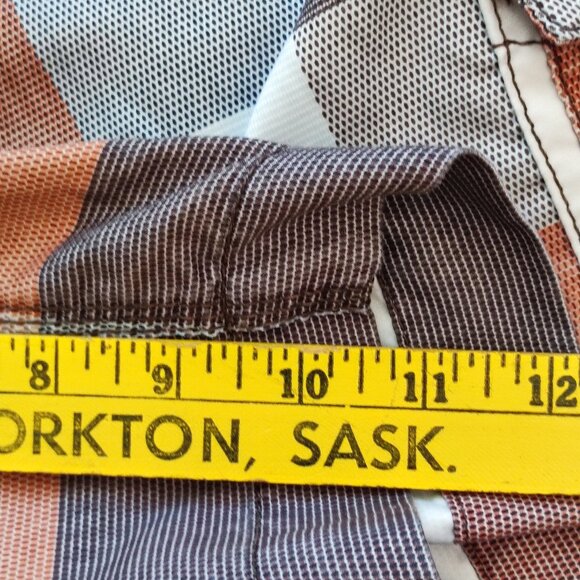 Billabong board shorts men's size 36 orange brown plaid with graphic design - Picture 10 of 10